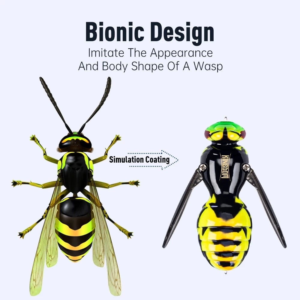 🔥Last Day 49% OFF - 🐝 Bionic Wasp Crawl Bait - Topwater Micro Fishing Lure with Acoustic Noise Steel Balls for Bass & Pike Professional Anglers