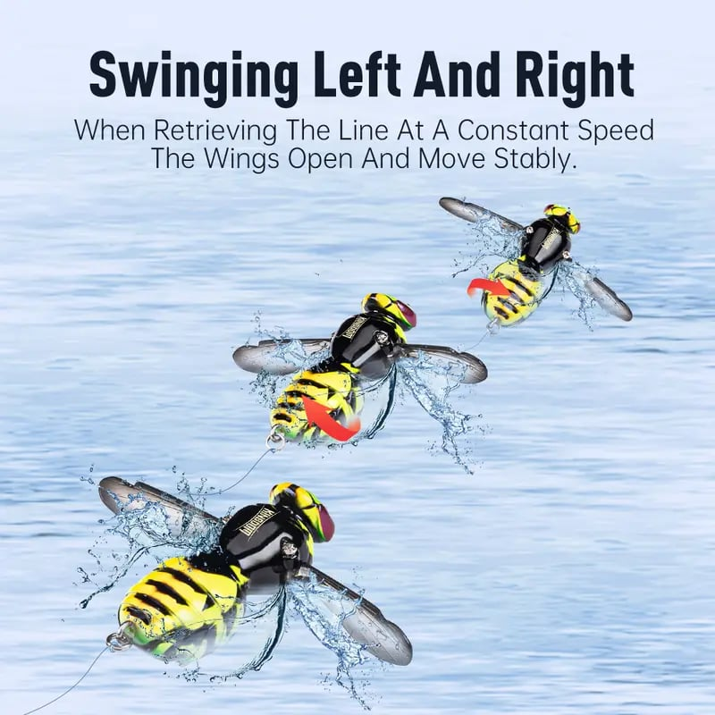 🔥Last Day 49% OFF - 🐝 Bionic Wasp Crawl Bait - Topwater Micro Fishing Lure with Acoustic Noise Steel Balls for Bass & Pike Professional Anglers
