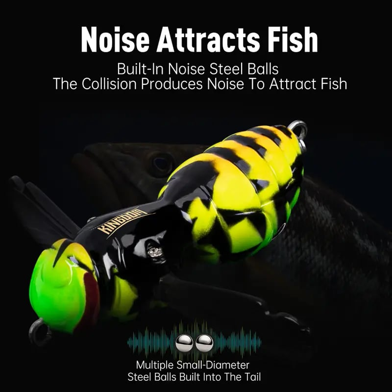 🔥Last Day 49% OFF - 🐝 Bionic Wasp Crawl Bait - Topwater Micro Fishing Lure with Acoustic Noise Steel Balls for Bass & Pike Professional Anglers